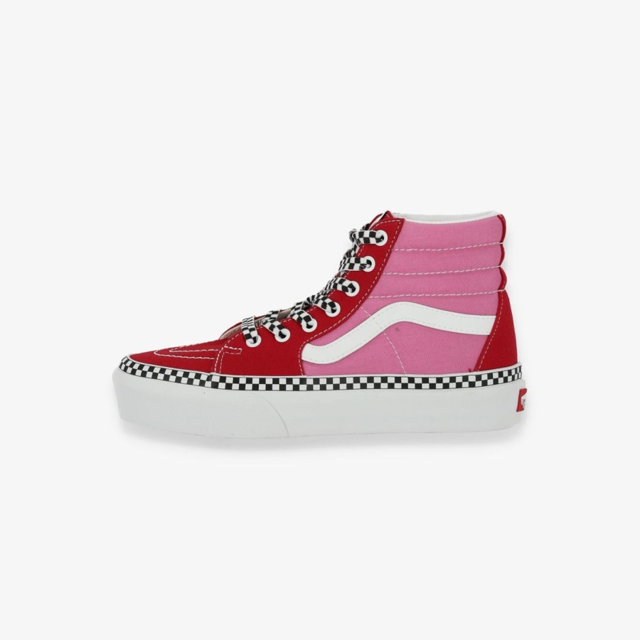 Footwear Vans | Sk8-Hi Platform 2 Tone Heart Chili Pepper Fuchsia Pink