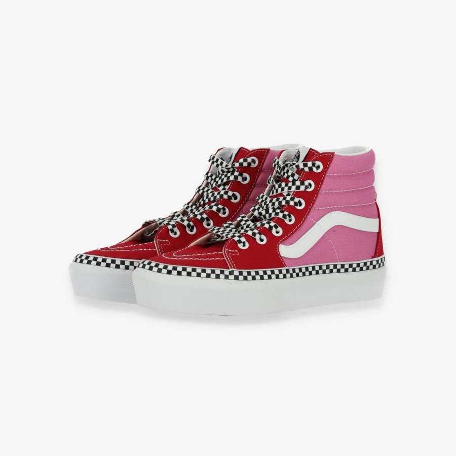 Footwear Vans | Sk8-Hi Platform 2 Tone Heart Chili Pepper Fuchsia Pink