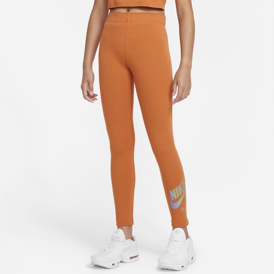 Apparel Nike | Nike Air Older Kids Leggings Kids Dd7140-816 By Nike Of (Orange Color) For Only $30.00 - Dd7140-816