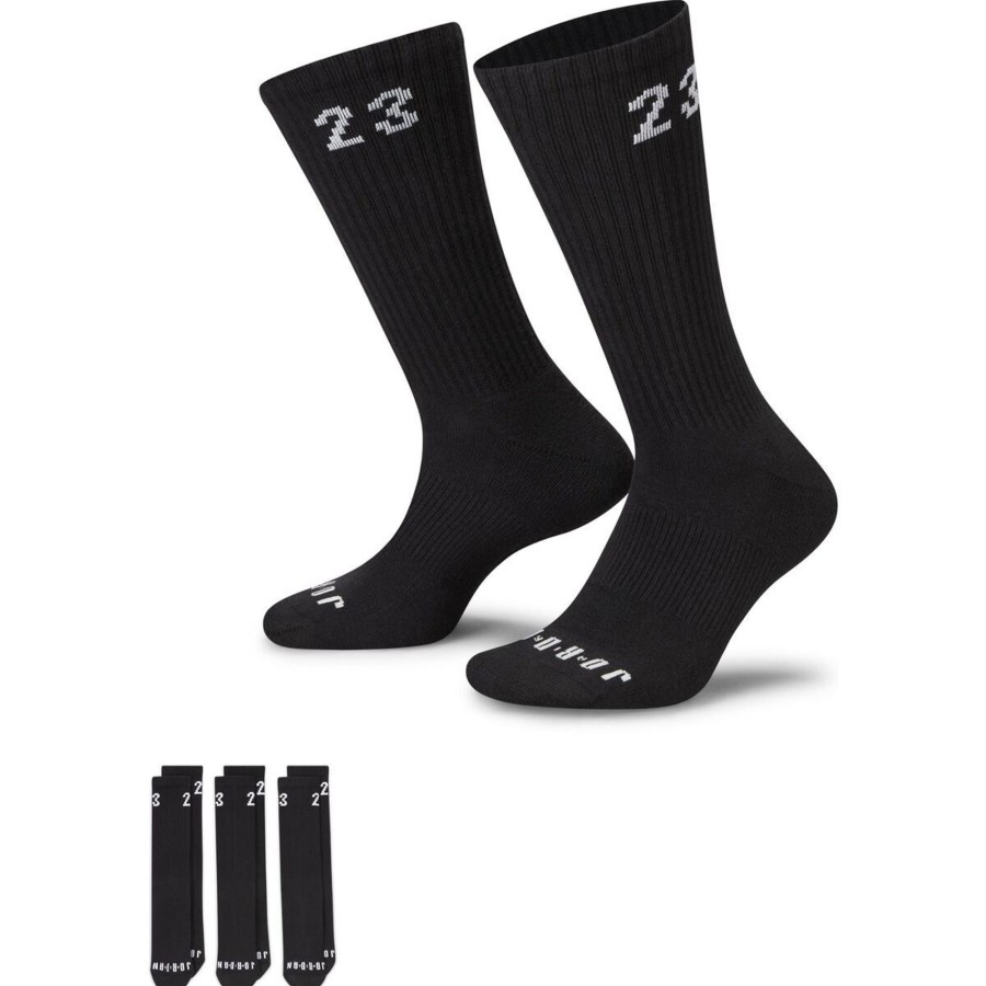 Accessories Jordan | Jordan Essentials Crew Socks 3 Pairs Men'S By Jordan Of (Black Color) For Only $14.40 - Da5718-010