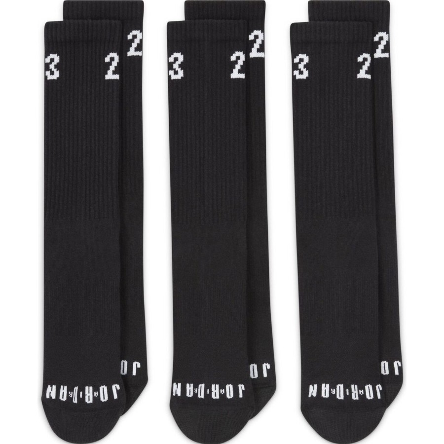 Accessories Jordan | Jordan Essentials Crew Socks 3 Pairs Men'S By Jordan Of (Black Color) For Only $14.40 - Da5718-010