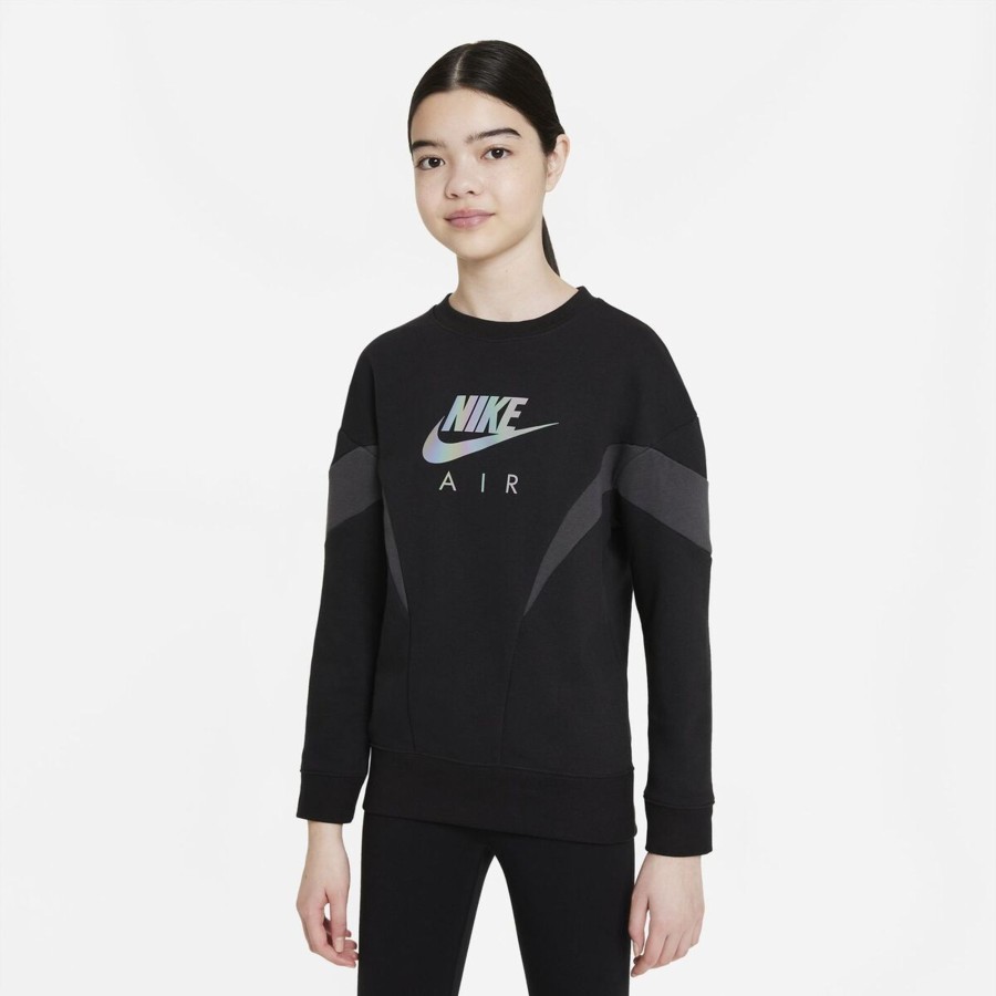 Apparel Nike | Nike Kid'S Air French Terry Sweatshirt By Nike Of (Black Color) For Only $60.00 - Dd7135-010