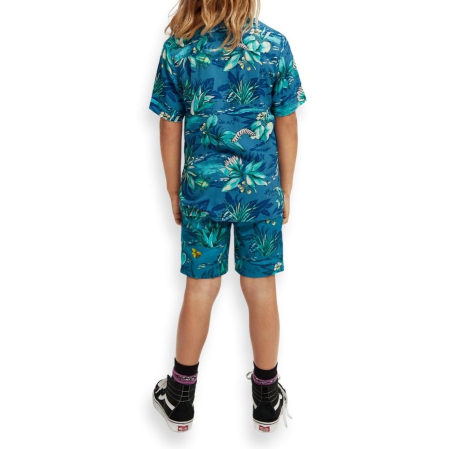 Apparel Scotch & Soda | Relaxed Fit Printed Camp Shirt Boys