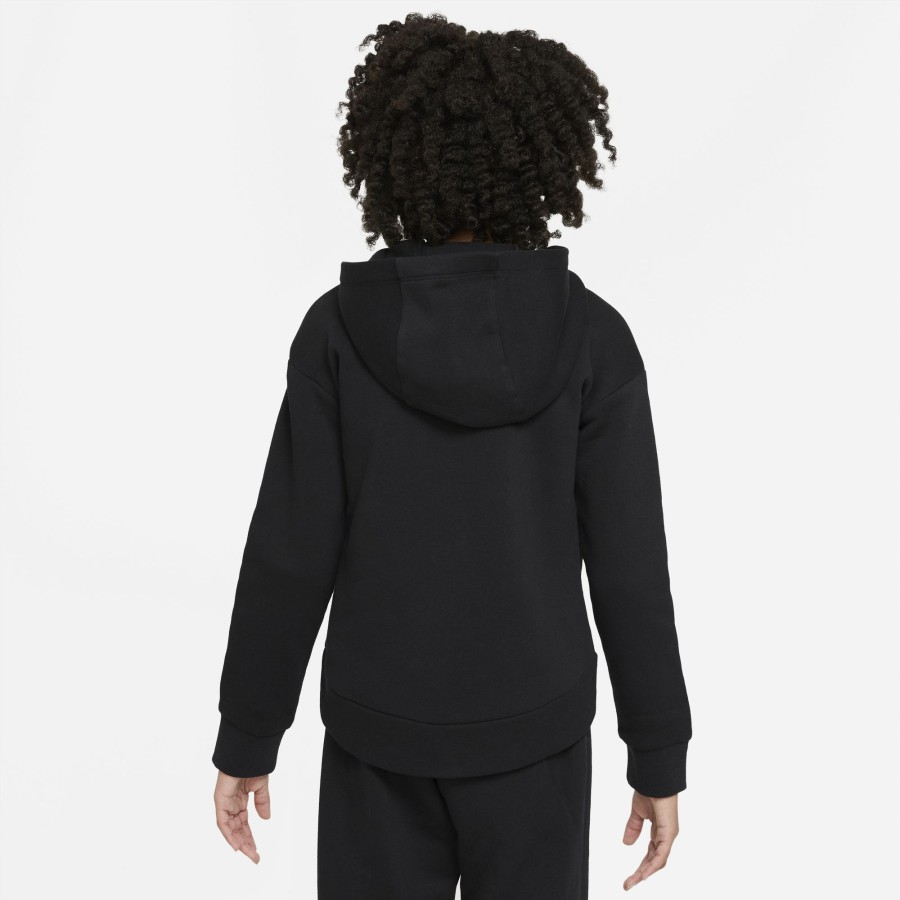 Apparel Nike | Nike Girl Nsw Club Flece Full-Zip Hodie Dc7118-010 By Nike Of (Black Color) For Only $45.00 - Dc7118-010