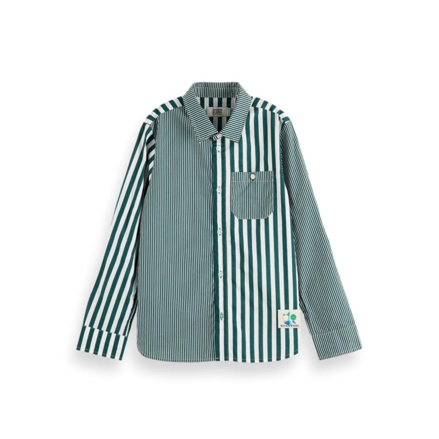 Apparel Scotch & Soda | Mix & Match Stripe Shirt With Sleeve Adjustment Boys