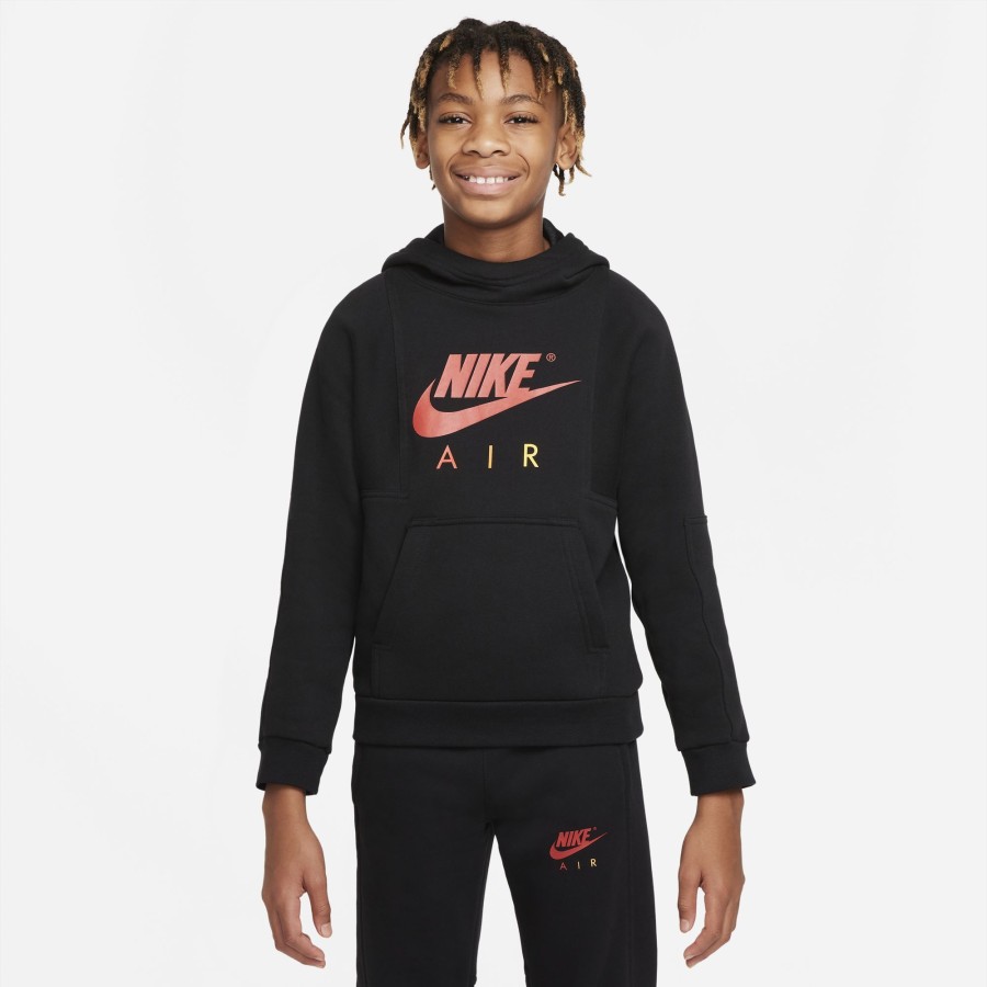 Apparel Nike | Nike Air Big Kids' Pullover Hoodie By Nike Of (Black Color) For Only $70.00 - Dd8712-013