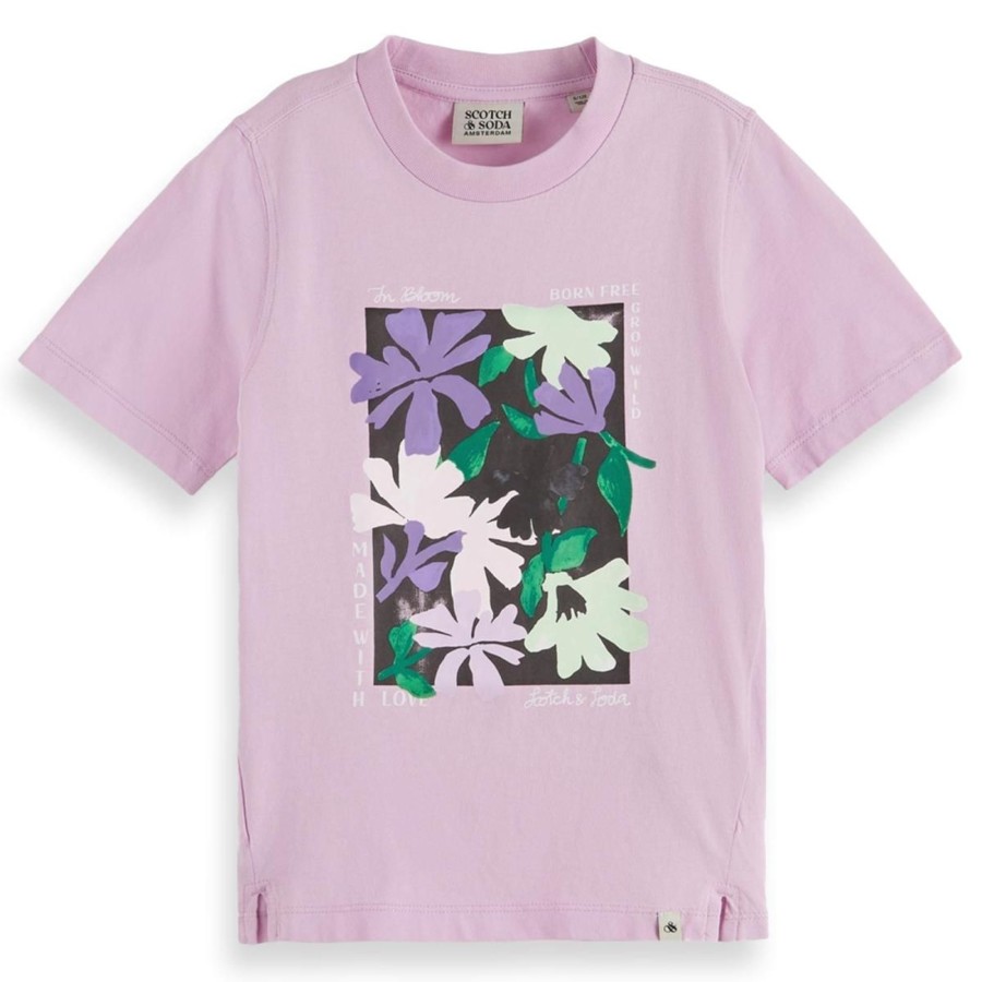 Apparel Scotch & Soda | Relaxed Fit Floral Art T Shirt Girls