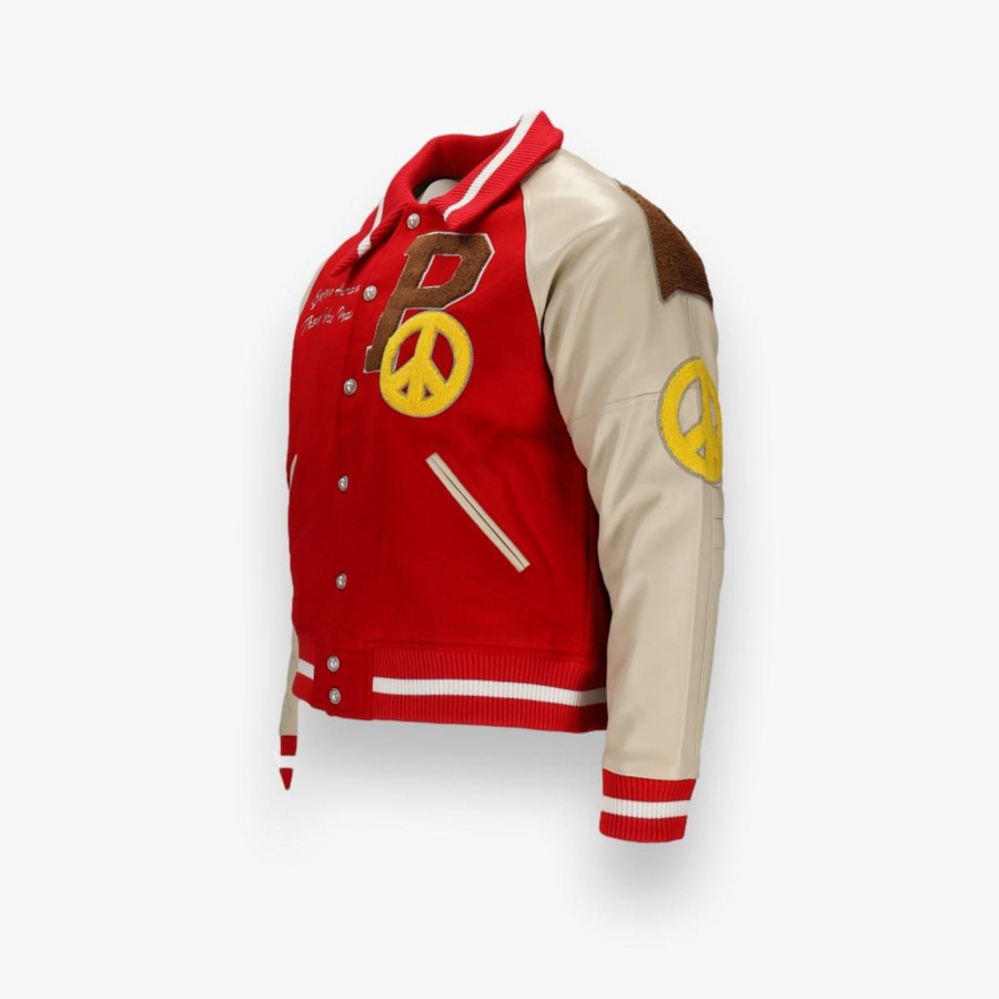 Apparel The Peaceful People | Red Varsity Jacket