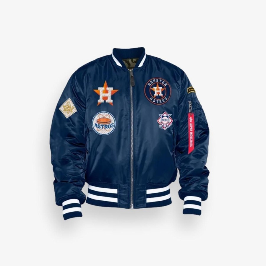 Apparel New Era | New Era X Alpha Industries Huston Astros Bomber Jacket