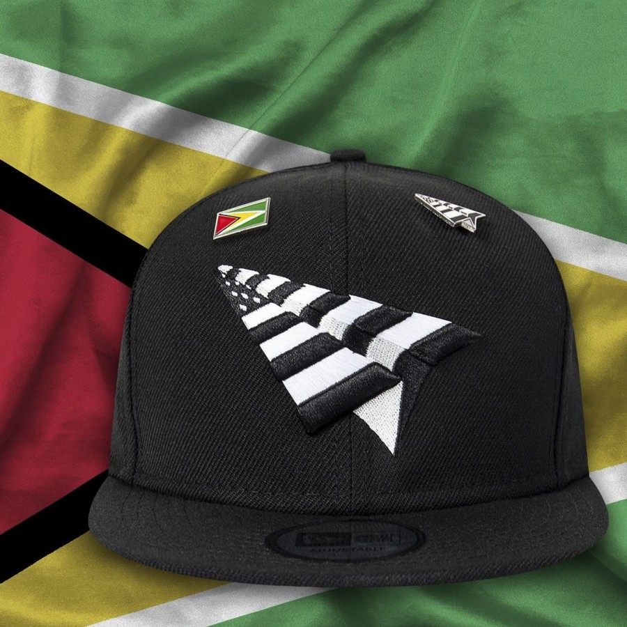 Accessories Paper Planes | Men Paper Planes Guyana Crown Snapback By Paper Planes Of (Black Color) For Only $60.00 - 150023-Blk