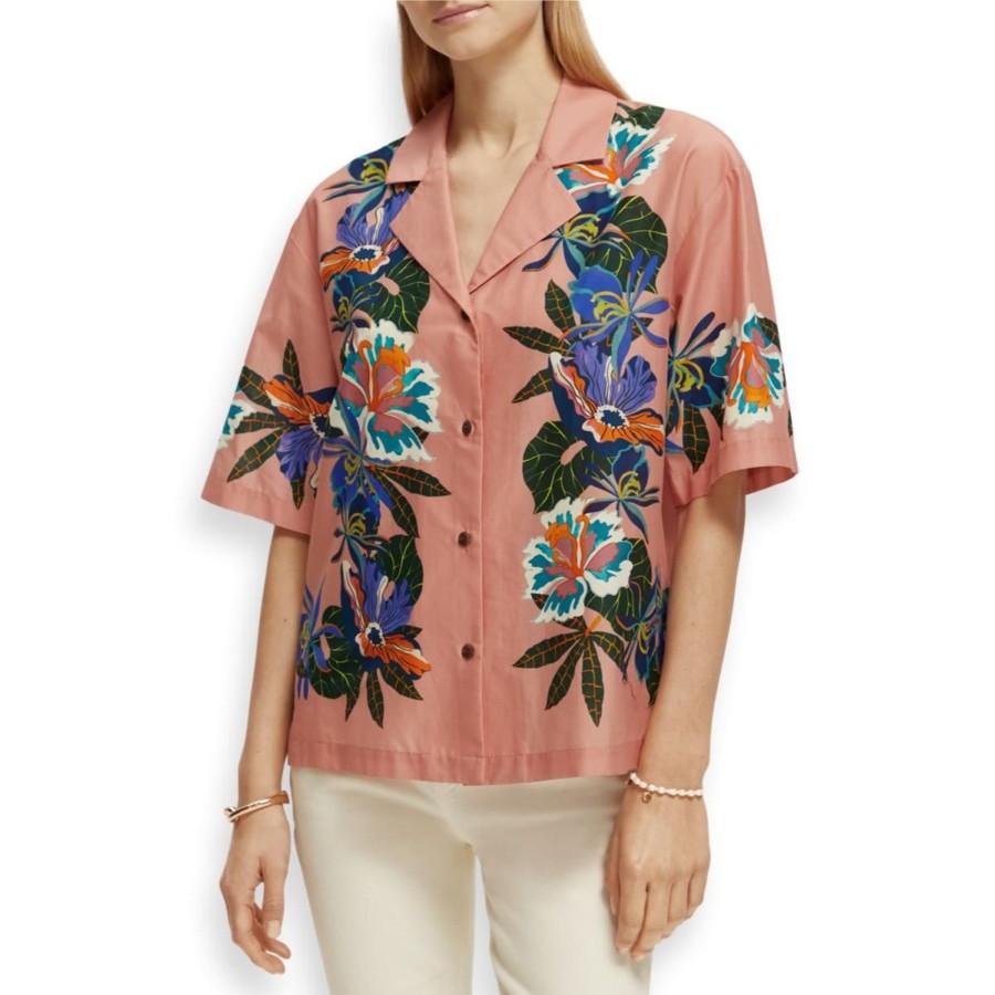 Apparel Scotch & Soda | Printed Organic Cotton Camp Shirt Women