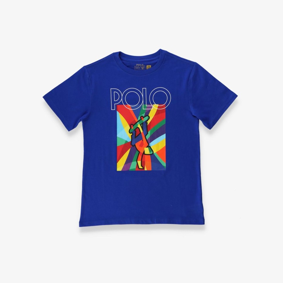 Apparel Polo Ralph Lauren | Short Sleeve Cotton Knit Polo Spectrum Skate Graphic T-Shirt