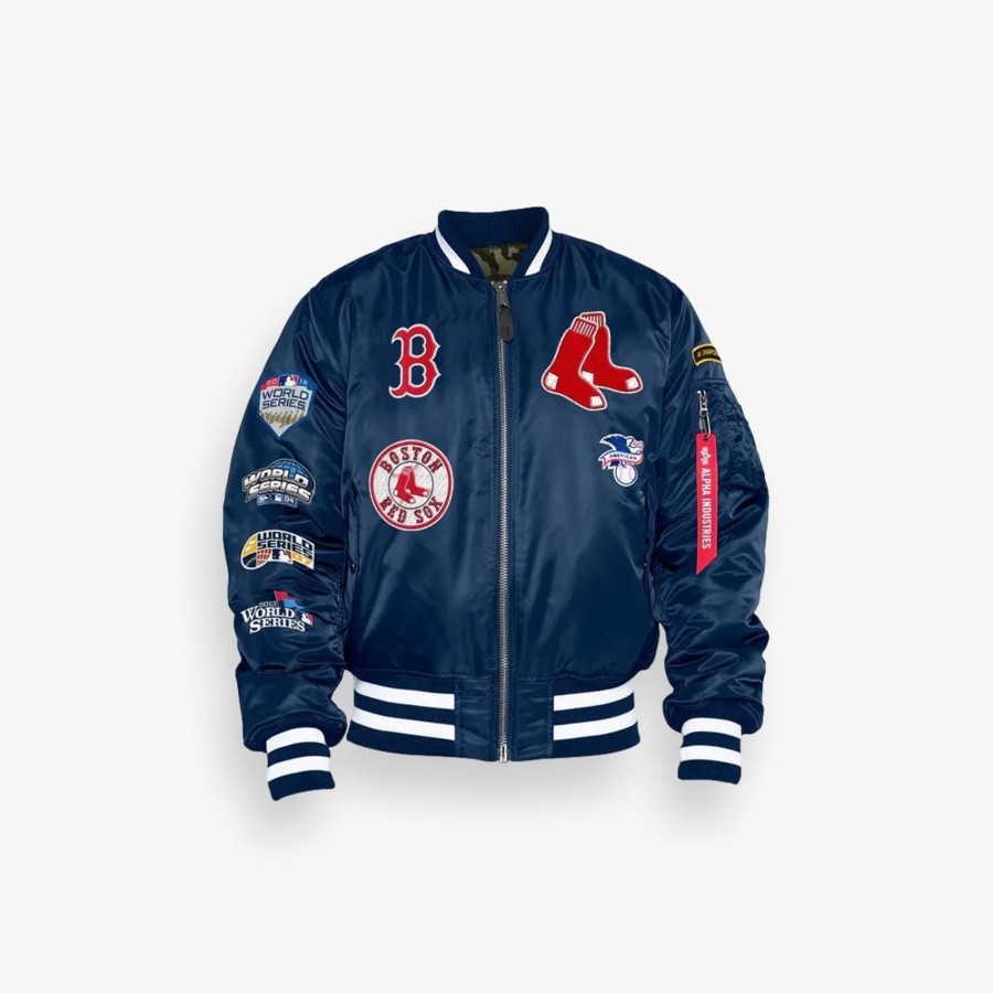 Apparel New Era | New Era X Alpha Industries Red Sox Bomber Jacket