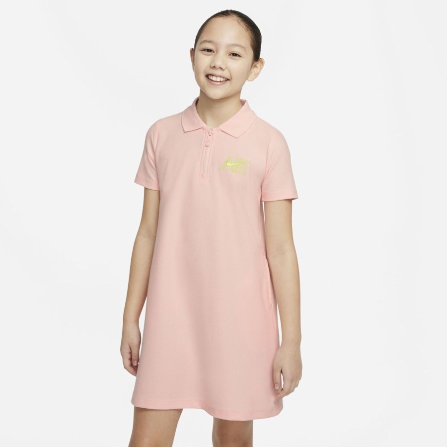 Apparel Nike | Nike Kids' Air Quarter-Zip Polo Dress Girls By Nike Of (Red Color) For Only $60.00 - Do7164-610